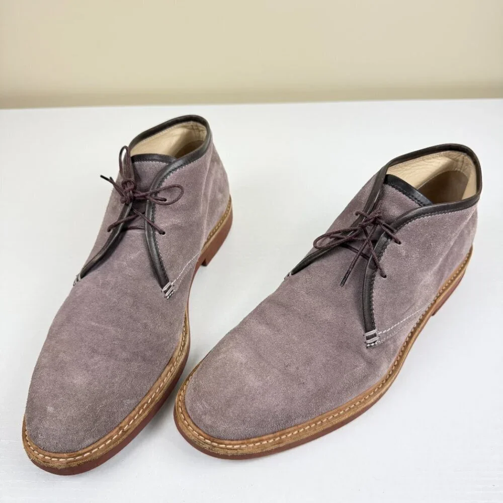 Ermenegildo Zegna Suede Chukka Boots in Taupe/Gray